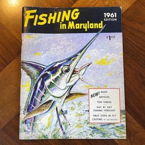VINTAGE "FISHING IN MARYLAND" 1961 EDITION - 80 PAGE GUIDE